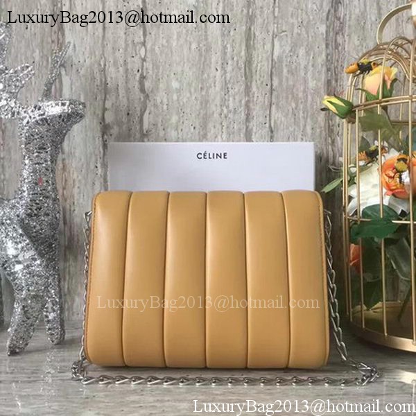 Celine Medium Quilted Shoulder Bag C12290 Apricot