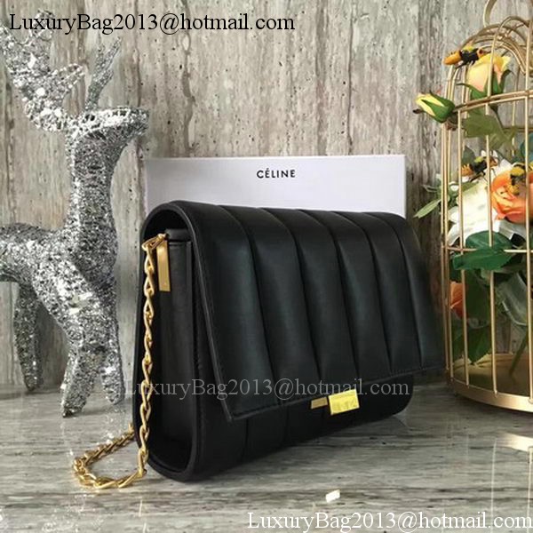 Celine Medium Quilted Shoulder Bag C12290 Black