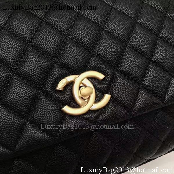 Chanel Classic Top Handle Bag Black Sheepskin Leather A92991 Gold