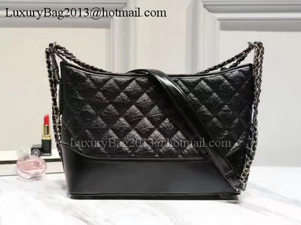 Chanel Medium Shoulder Bag Sheepskin Leather A93826 Black