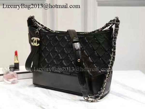 Chanel Medium Shoulder Bag Sheepskin Leather A93826 Black