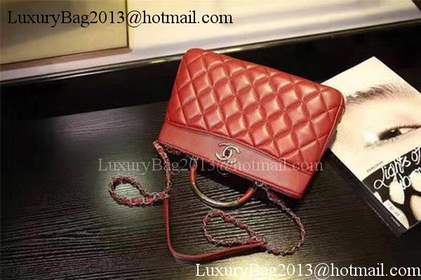 Chanel Tote Bag Sheepskin Leather A93753 Red