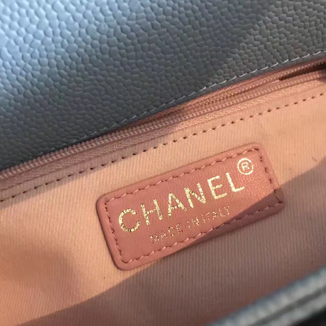 Chanel Calf Leather Shoulder Bag 17524 Blue