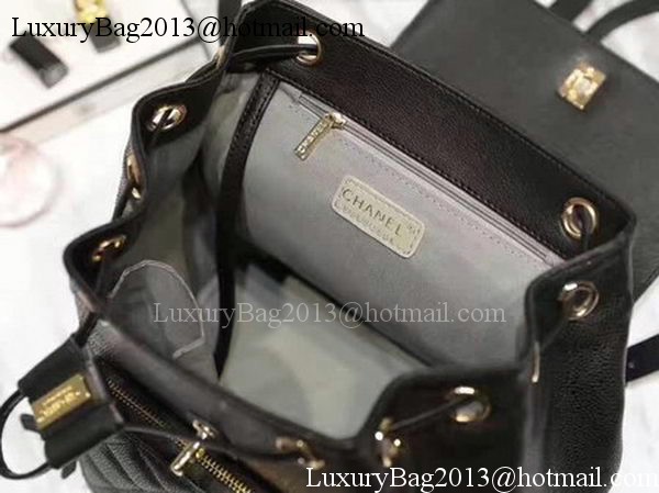 Chanel Calfskin Leather Backpack A36590 Black