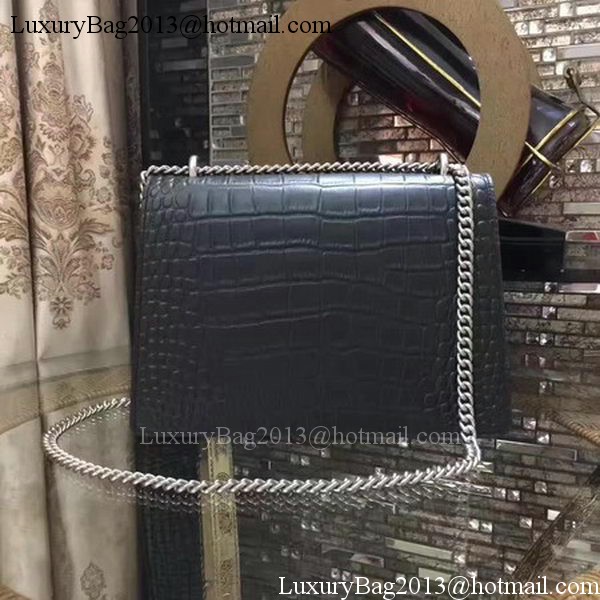 Gucci Dionysus Croco Leather Shoulder Bag 400235 Black