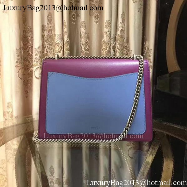 Gucci Dionysus Embroidered Leather Shoulder Bag 400348 Purple