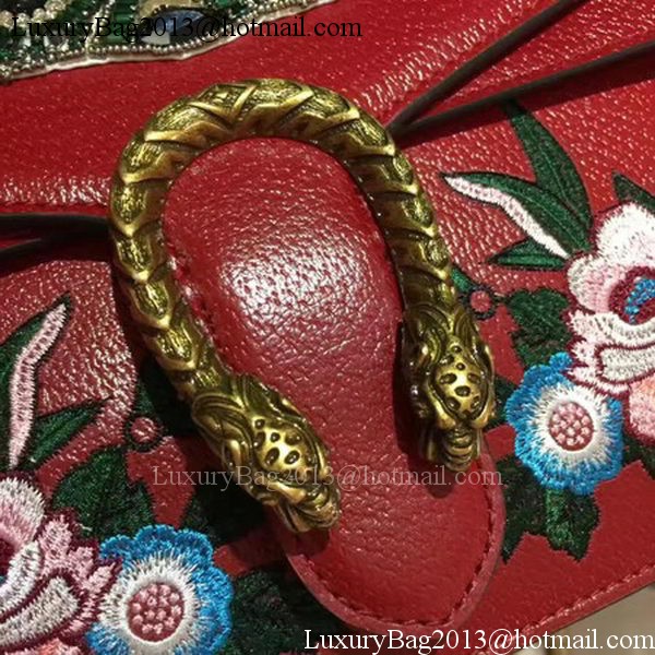 Gucci Dionysus Embroidered Shoulder Bag 400235 Red