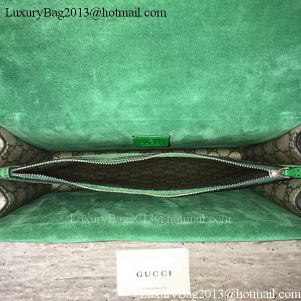 Gucci Dionysus Embroidered Shoulder Bag 400249 Green Suede