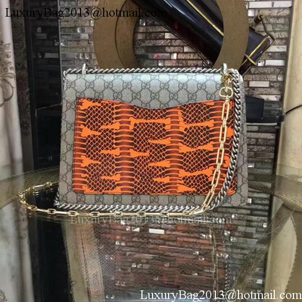 Gucci Dionysus Embroidered Shoulder Bag 400249 Orange Snake