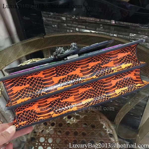 Gucci Dionysus Embroidered Shoulder Bag 400249 Orange Snake