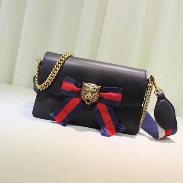 Gucci Osiride Leather Shoulder Bag 453777 Black