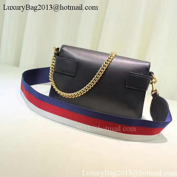 Gucci Osiride Leather Shoulder Bag 453777 Black