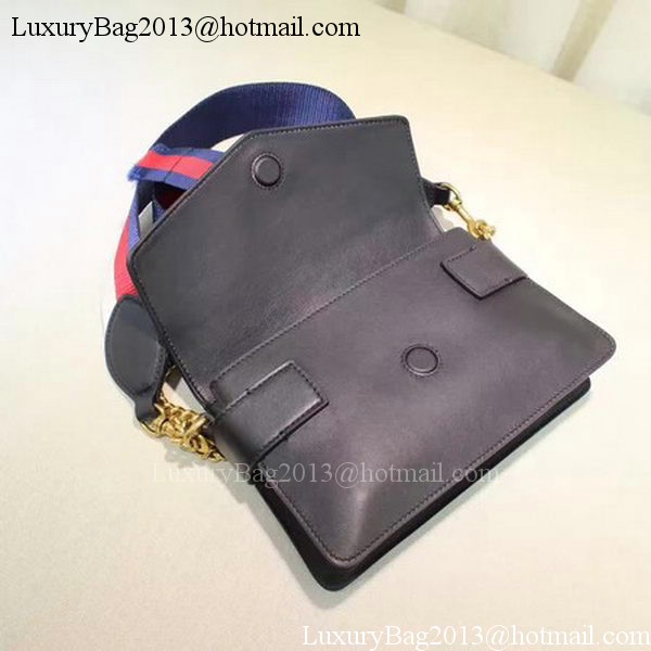 Gucci Osiride Leather Shoulder Bag 453777 Black
