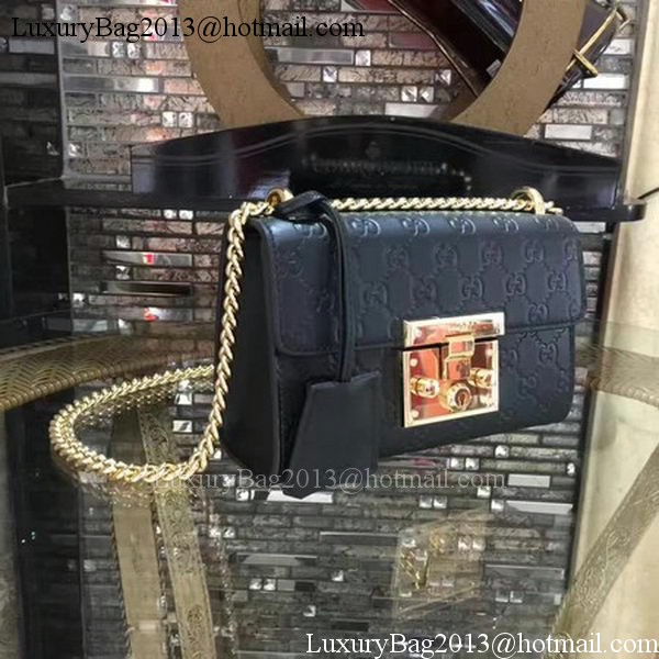 Gucci Padlock Gucci Signature Mini Shoulder Bag 409487 Black
