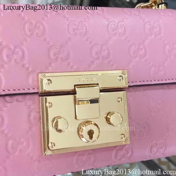 Gucci Padlock Gucci Signature Mini Shoulder Bag 409487 Pink