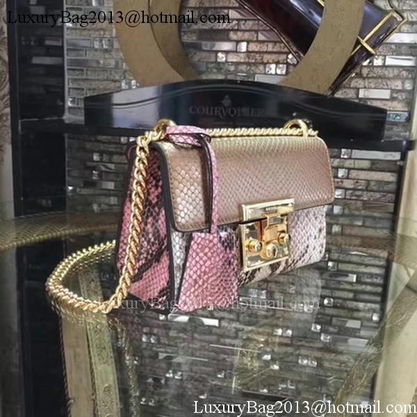 Gucci Padlock Snake Leather Mini Shoulder Bag 409487 Apricot