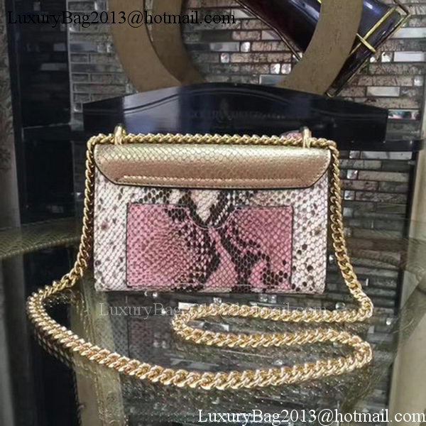 Gucci Padlock Snake Leather Mini Shoulder Bag 409487 Apricot