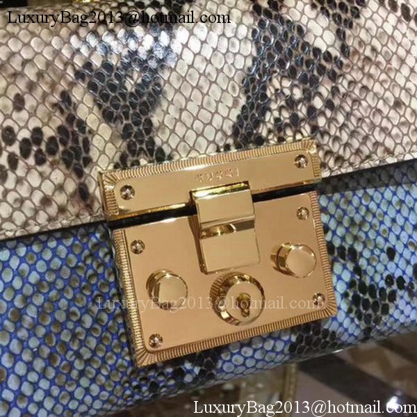 Gucci Padlock Snake Leather Mini Shoulder Bag 409487 Blue