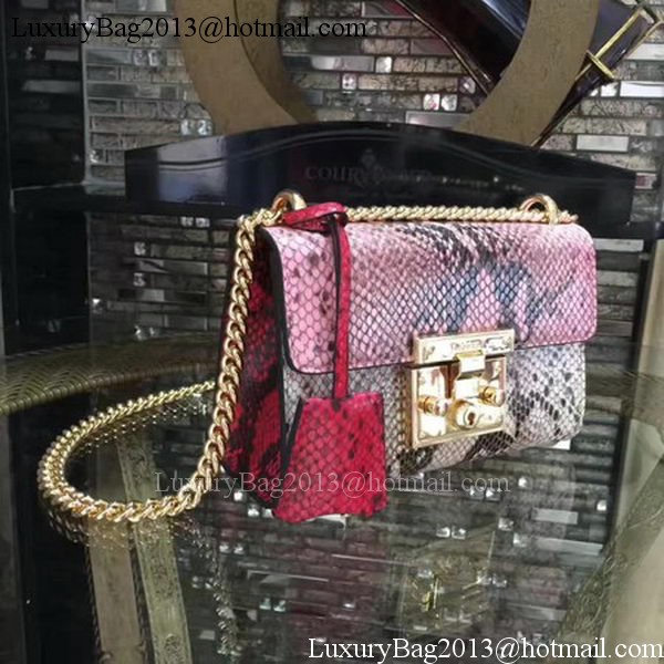 Gucci Padlock Snake Leather Mini Shoulder Bag 409487 Pink
