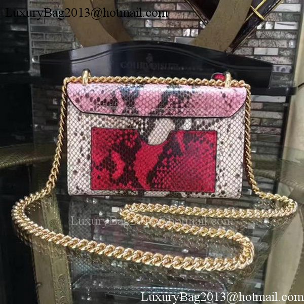 Gucci Padlock Snake Leather Mini Shoulder Bag 409487 Pink