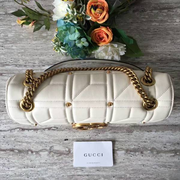 Gucci Now Marmont Mmatelasse Shoulder Bag 443496 White