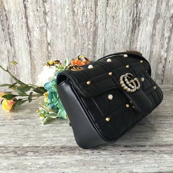 Gucci Now Marmont Mmatelasse Shoulder Bag 443497 Black