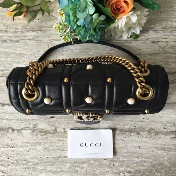 Gucci Now Marmont Mmatelasse Shoulder Bag 443497 Black