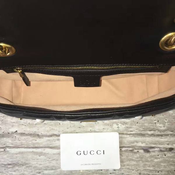 Gucci Now Marmont Mmatelasse Shoulder Bag 443497 Black