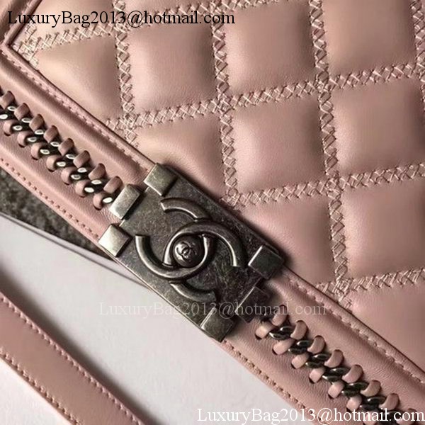 Boy Chanel Flap Shoulder Bag Original Bright Leather A90096 Pink