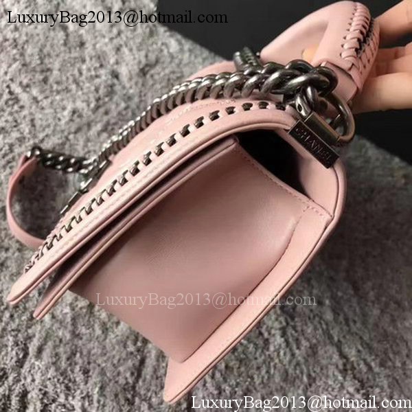 Boy Chanel Flap Shoulder Bag Original Bright Leather A90096 Pink