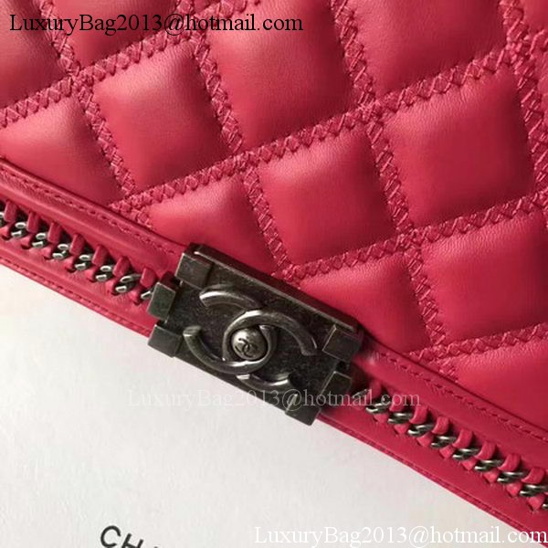 Boy Chanel Flap Shoulder Bag Original Bright Leather A90096 Red