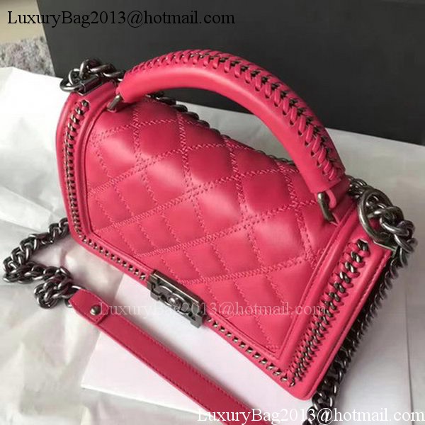 Boy Chanel Flap Shoulder Bag Original Bright Leather A90096 Red