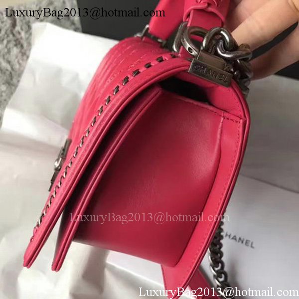 Boy Chanel Flap Shoulder Bag Original Bright Leather A90096 Red