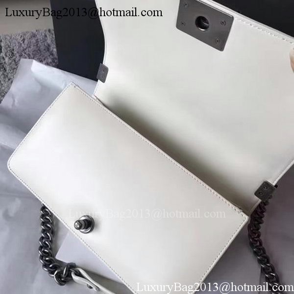 Boy Chanel Flap Shoulder Bag Original Bright Leather A90096 White