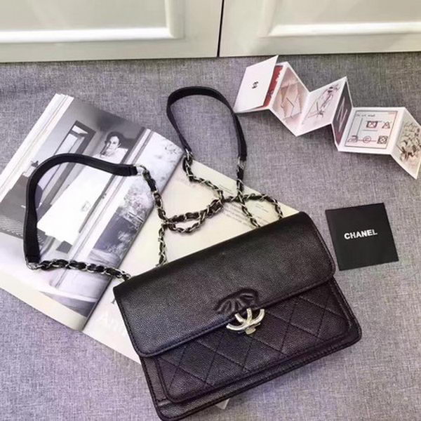 Chanel Flap Shoulder Bag Calfskin Leather A32781 Black