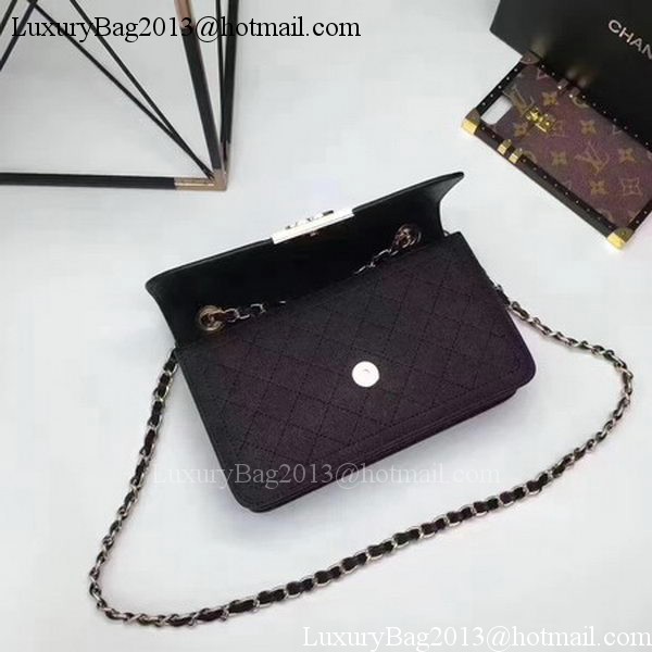 Chanel Flap Shoulder Bag Calfskin Leather CHA1811 Black