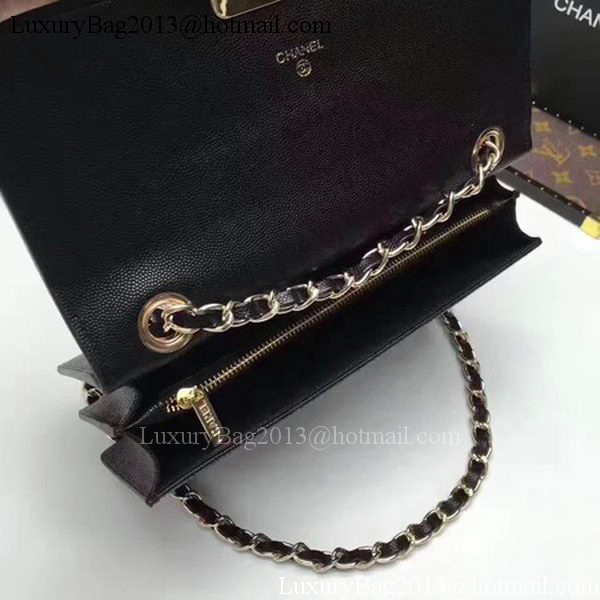 Chanel Flap Shoulder Bag Calfskin Leather CHA1811 Black