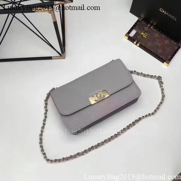 Chanel Flap Shoulder Bag Calfskin Leather CHA1811 Grey