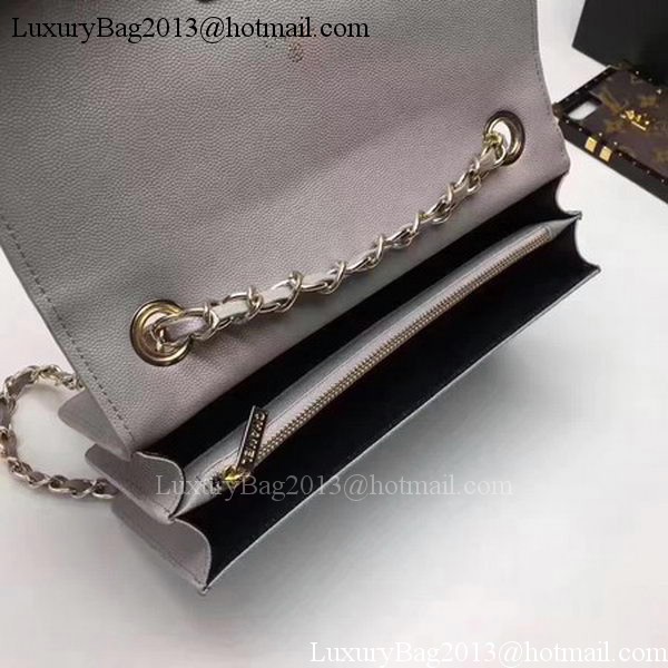Chanel Flap Shoulder Bag Calfskin Leather CHA1811 Grey