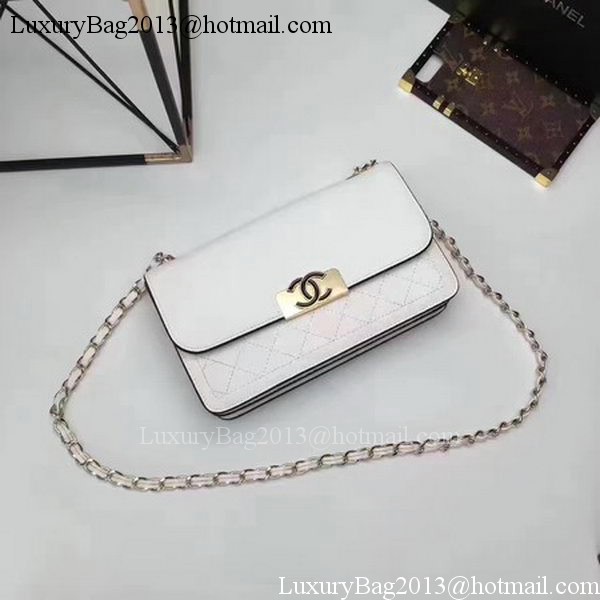 Chanel Flap Shoulder Bag Calfskin Leather CHA1811 White