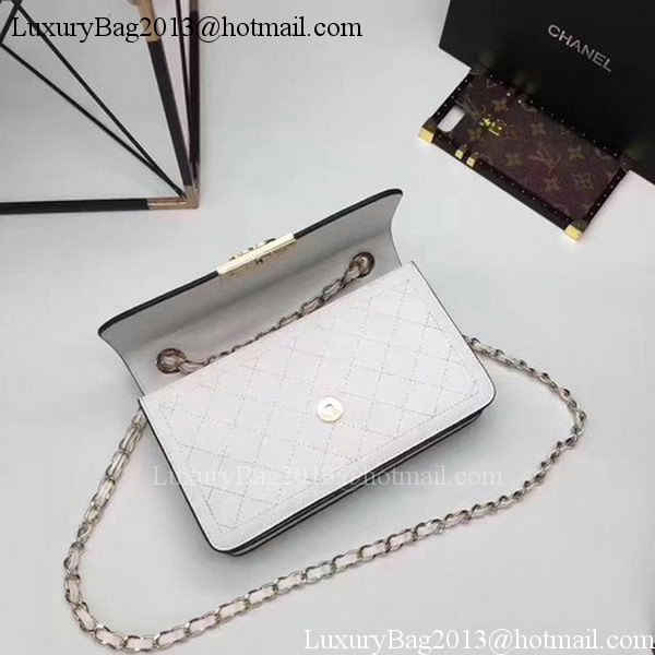 Chanel Flap Shoulder Bag Calfskin Leather CHA1811 White