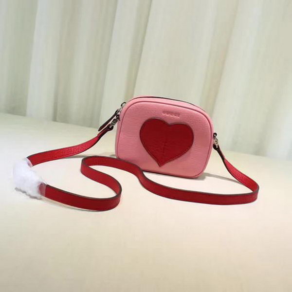 Gucci Childrens Leather Heart Messenger Bag 457223 Pink