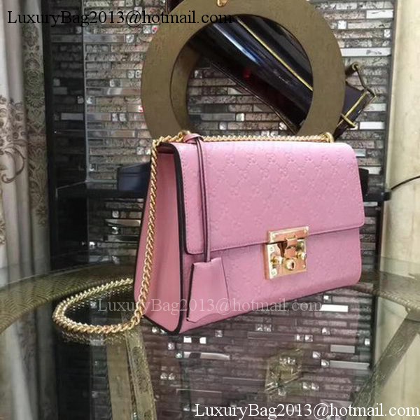 Gucci Padlock Series Gucci Signature Shoulder Bag 409486 Pink