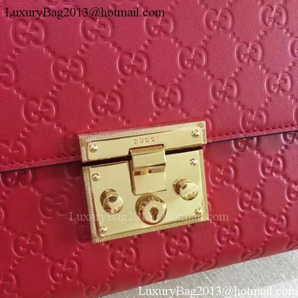 Gucci Padlock Series Gucci Signature Shoulder Bag 409486 Red