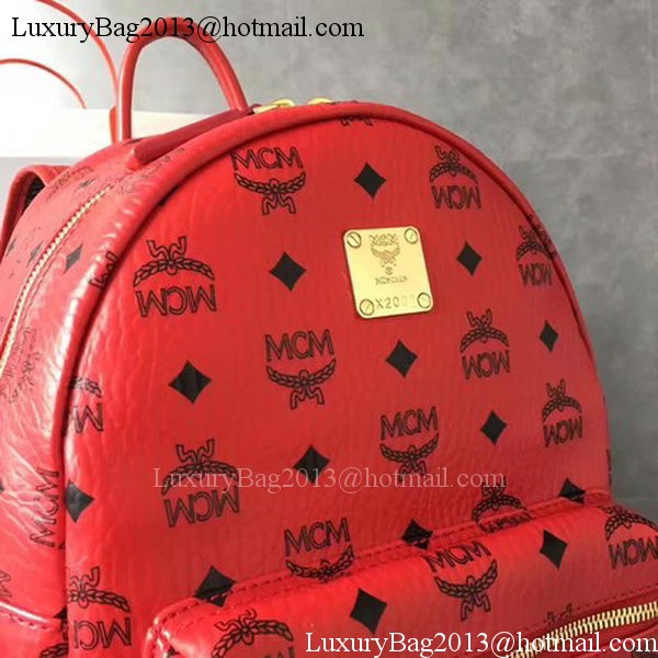 MCM Medium Top Studs Backpack MCM0039 Red