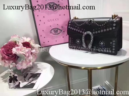 Gucci Dionysus Studded Shoulder Bag 400249 Black