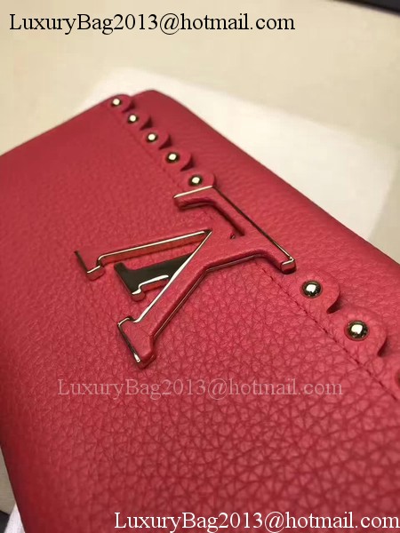 Louis Vuitton Monogram Flowers CAPUCINES WALLET M64102 Red