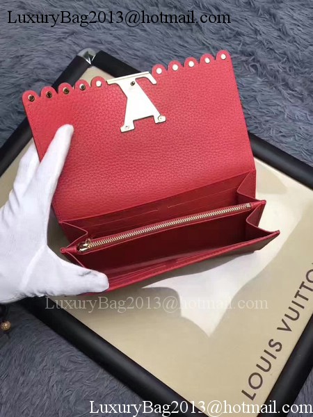Louis Vuitton Monogram Flowers CAPUCINES WALLET M64102 Red