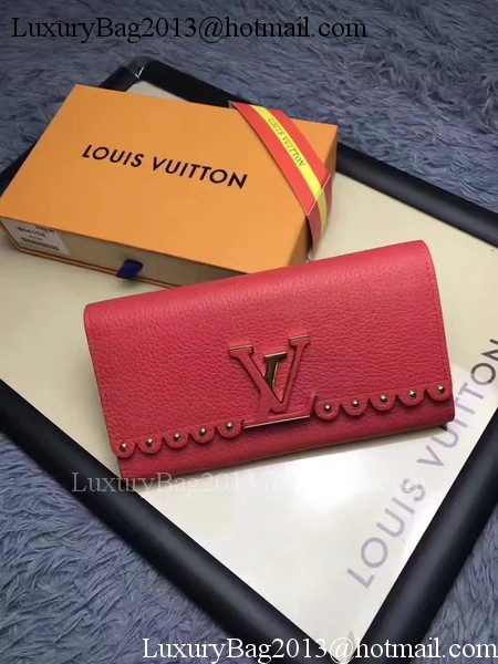 Louis Vuitton Monogram Flowers CAPUCINES WALLET M64102 Red