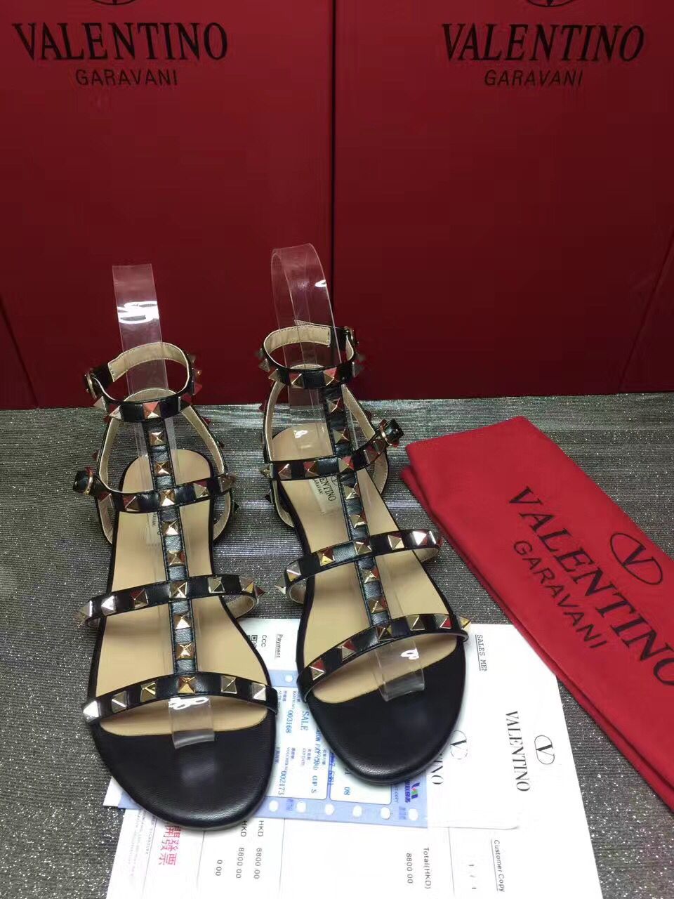 Valentino Leather Sandal shoes black